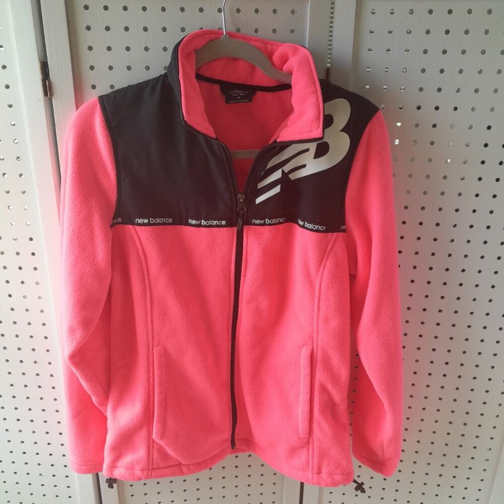 New Balance Women Jacket Fleece, Medium, Pink & Black